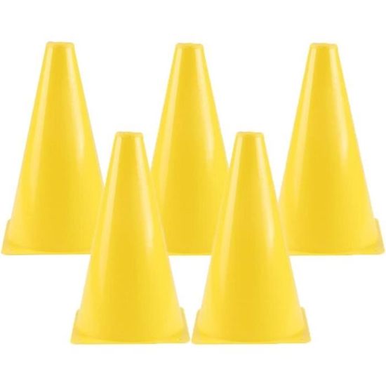 Lot De 12 Cônes De Signalisation Orange - Hauteur 23 Cm - Plastique PP Fluo - Pour Sport, Entraînement, Jeux, Sécurité - PIQIUQIU