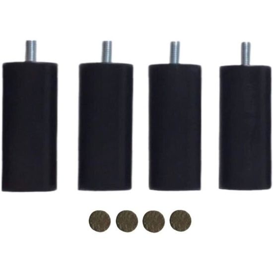 Lot De 4 Pieds De Lit Cylindriques 35 Cm - Métal - Pour Sommier Ou Sommier Rembourré - Antidérapants, Anti-bruit