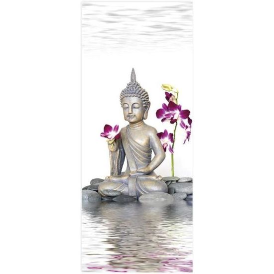 Autocollant De Porte 3D Trompe L'Oeil Boule En Relief Fleurs Dorées 77X200Cm Amovible Stickers