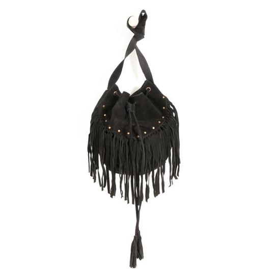 Sac seau croute de cuir sale
