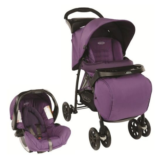 GRACO Poussette combinee Duo Travel System Mirage Plus BlackBerry Cdiscount Puericulture Eveil bebe