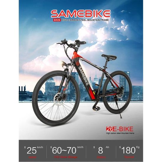 Vélo électrique SAMEBIKE SH26 Velo de Montagne EVélo Vitesse maximale — free download