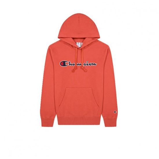 Pull champion rouge capuche store