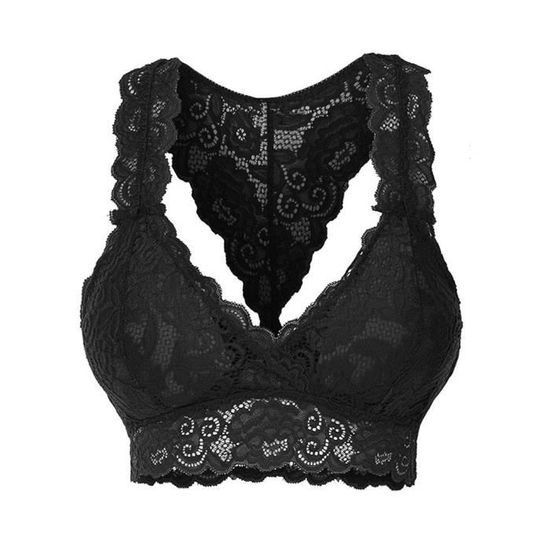 Femmes Brassière Dentelle Grande Taille sans Armature Dos Nu Sexy Dentelle Brodé
