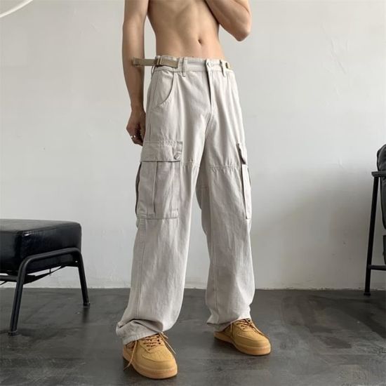 Pantalon Cargo Fille - Taille Élastique - Coton 100% - Coupe Baggy Hip Hop - Chevilles Réglables - 2 à 12 Ans - Plusieurs Couleurs - 1
