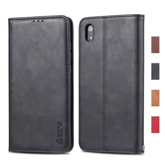 Coque Huawei Y5 2019, Housse en Cuir Premium Flip Case Portefeuille