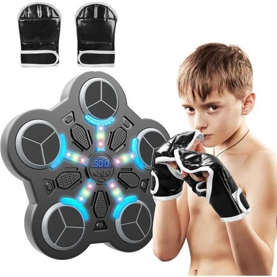 Machine De Boxe Musicale Pour Enfants – Bluetooth, Score Digital, 3 Modes – Rechargeable USB – Gants Inclus – Murale – Dès 6 Ans