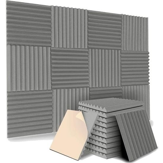 Kit 4 Panneaux Acoustiques Mousse Insonorisante - 60x60 Cm Pour Studio