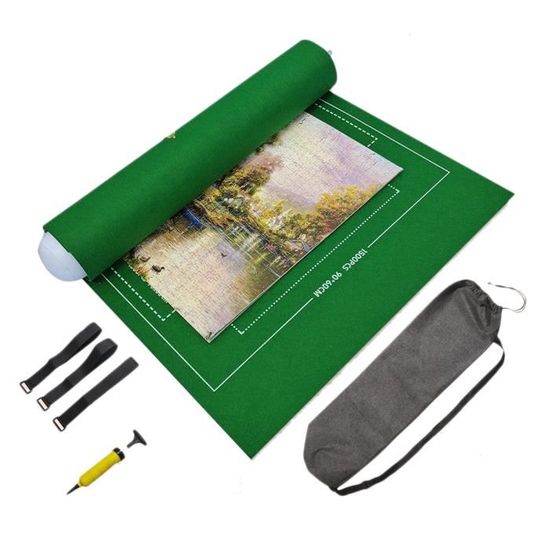 Tapis Puzzle Lavievert 150x99cm - Jusqu'à 3000 Pièces - Feutre Noir - Avec Tube Gonflable