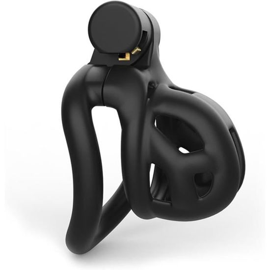 Cage De Chasteté Standard Avec 4 Anneaux - Noir, Matériau ABS Hypoallergénique, Marque UOSU, Neuf