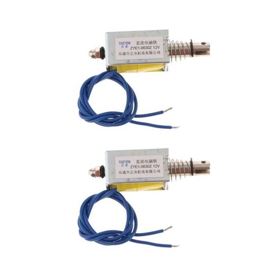 Électro-aimant Solénoïde Linéaire Uxcell MQ8-Z57B - DC 12V, Force 60-120N, Course 10mm - Type Push-Pull - Neuf