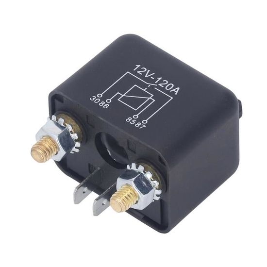 Relais Automobile 12V 4 Broches 40A - Contact Normalement Ouvert (SPST) - Câblé 18AWG - Noir - Neuf