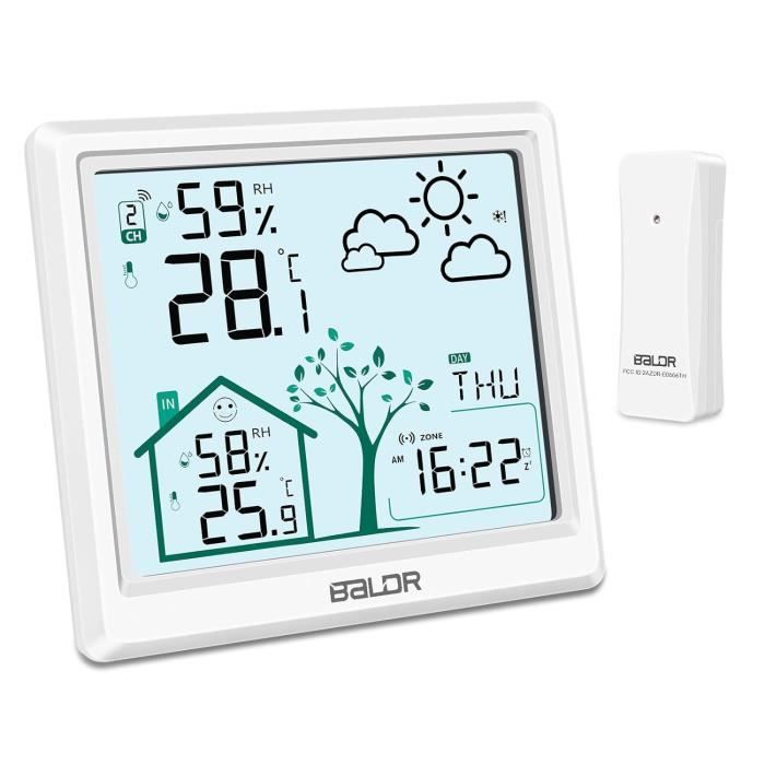 Station Météo WiFi Avec App Tuya - Capteur Extérieur IP44 - Prévisions 4 Jours - écran Couleur -40°C à +70°C