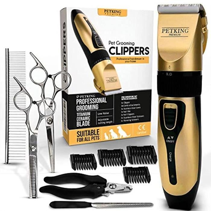 Tondeuse pour Chien Professionnelle Tondeuse Chien Poil Long Epais Electrique Sans Fil Kit Toilettag