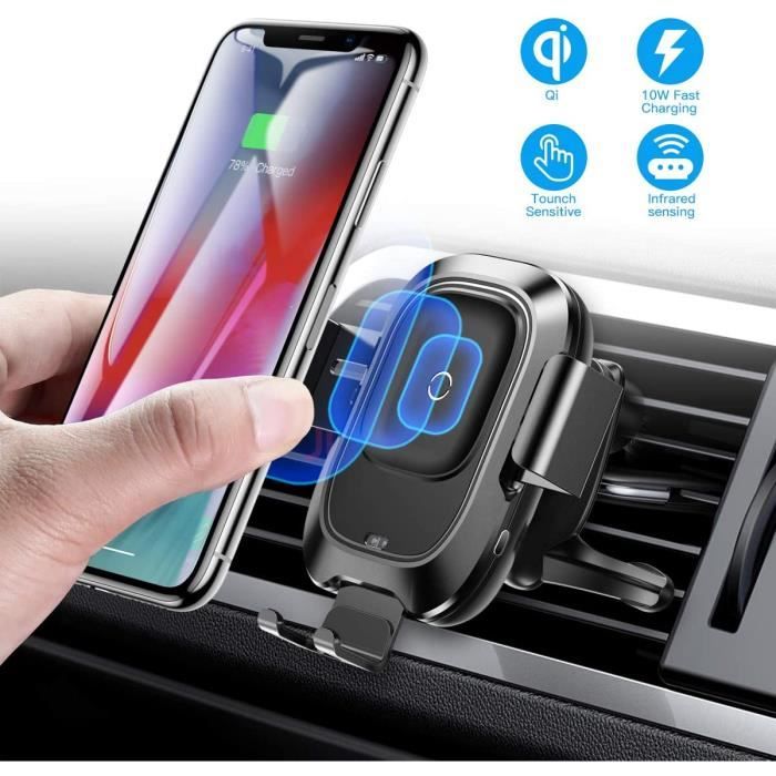 Baseus Chargeur sans Fil de Voiture, Auto sans Fil à Induction, Support Téléphone Chargeur Induction 10W Compatible pour Galaxy S20/