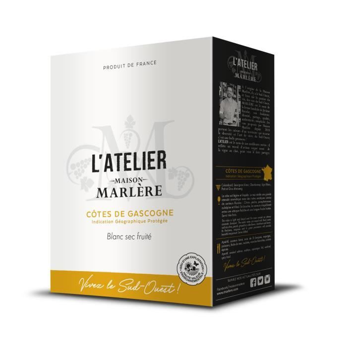 Maison Marlère - L'Atelier Blanc Sec BIB 3L - Côtes de Gascogne