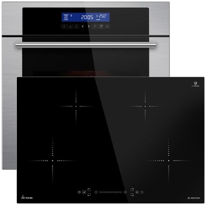Cuisinière: 60cm Four encastré EB8015ED + 77cm Plaque à induction IND8000RL Gril