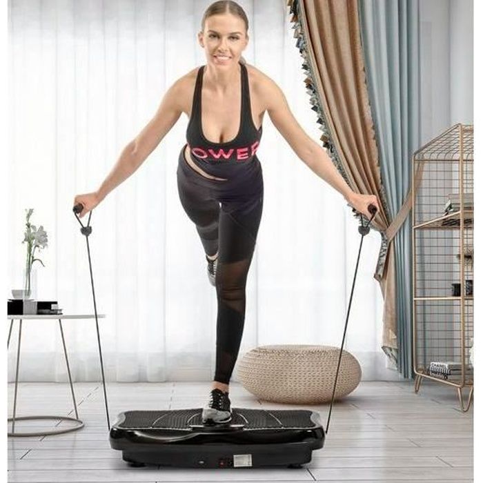 Merax Plateforme Vibrante et Oscillante - LCD - 5 programmes - Haut-parleurs Bluetooth, Pour Fitness Appareil d'Entraînement - Noir