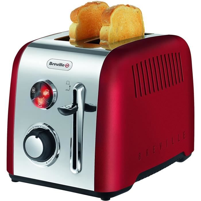 GRILLE PAIN Breville grillepain 2 tranches avec Remonteacutee extrahaute Rouge VTT536X193