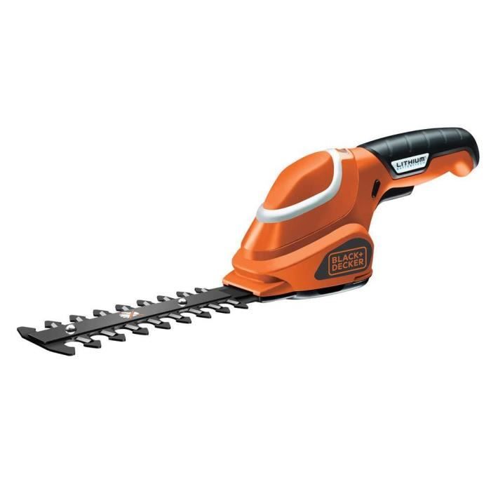 BLACK+DECKER GSL300-QW Sculpte-haies sans fil - Ecartement : 8 mm - Vitesse : 800 trs/min, 3.6V, Rouge, 15 cm