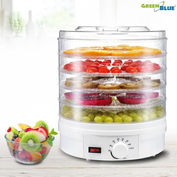 Déshydrateur alimentaire GreenBlue GB190 séchoir pour fruits, légumes et champignons