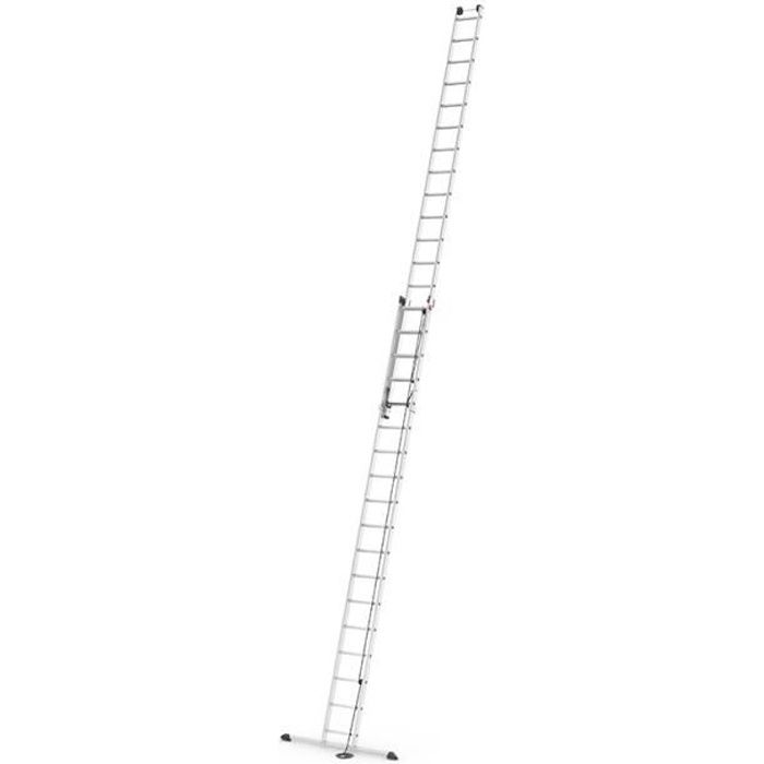 HAILO Echelle coulissante à corde 2 plans 2x18 échelons 9m50 en aluminium ProfiStep Duo