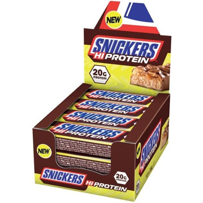 Barres protéinées Snickers Hi-Protein - Chocolate Peanut Boite de 12