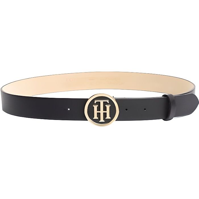 Ceinture Tommy Hilfiger Round Bucle Noire Femme
