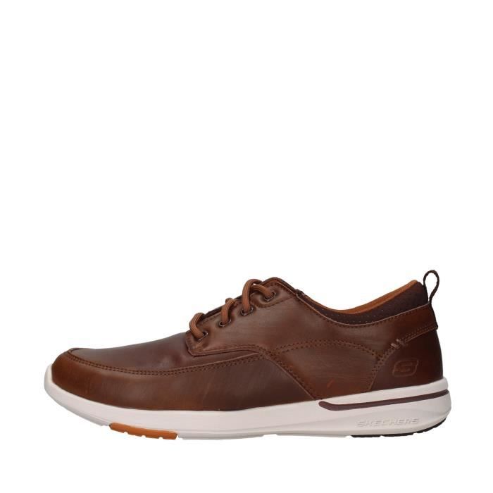Skechers 65727 chaussures de tennis faible homme MARRON
