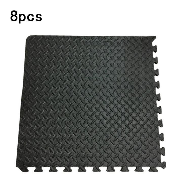 Tapis de protection de sol – 8 dalles en mousse EVA - Matelas puzzle pour matériel fitness, gym, musculation 30,5x30,5cm