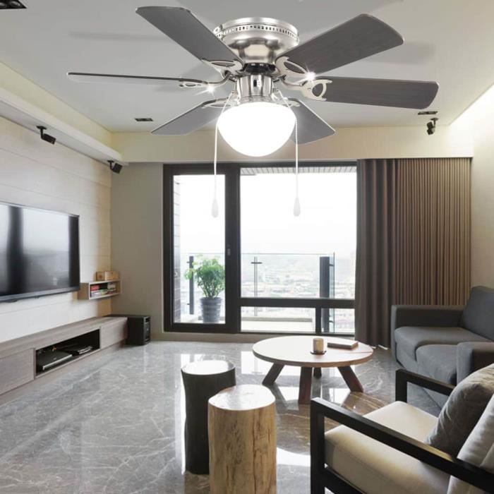 Luxueux Haute qualité Magnifique Economique Maison Jardin Ventilateur de plafond orné avec lumière 82 cm Marron foncé