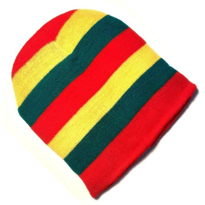 BONNET RASTA AFRICA JAUNE NOIR ROUGE VERT HOMME FEMME ENFANT FILLE GARCON No maillot cd dvd reggae casquette drapeau ...
