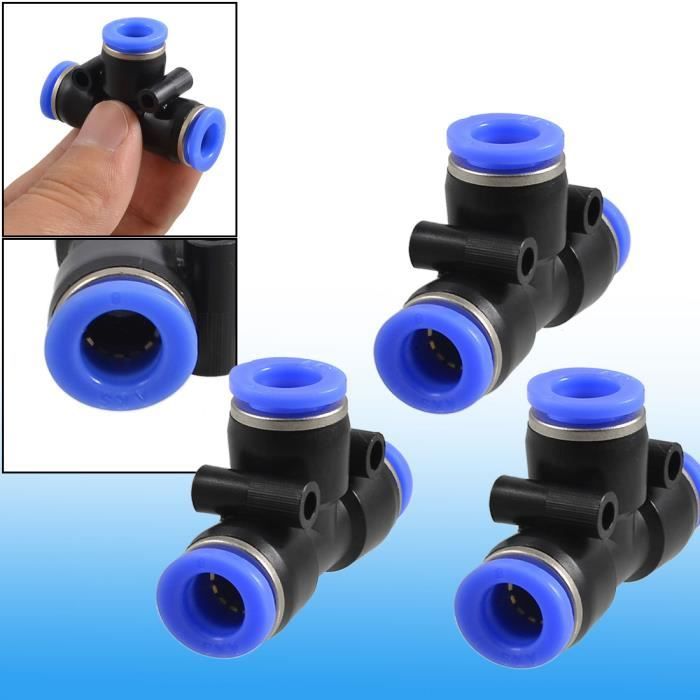 3 pcs pneumatique Air 8 mm à 8mm 3 raccords rapides à pousser des moyens
