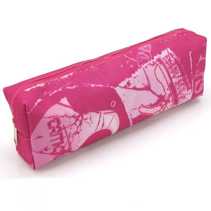 Trousse fourre-tout WAYTEX 931274RS Textile souple 19 x 4,5 x 6 cm motifs graphiques roses