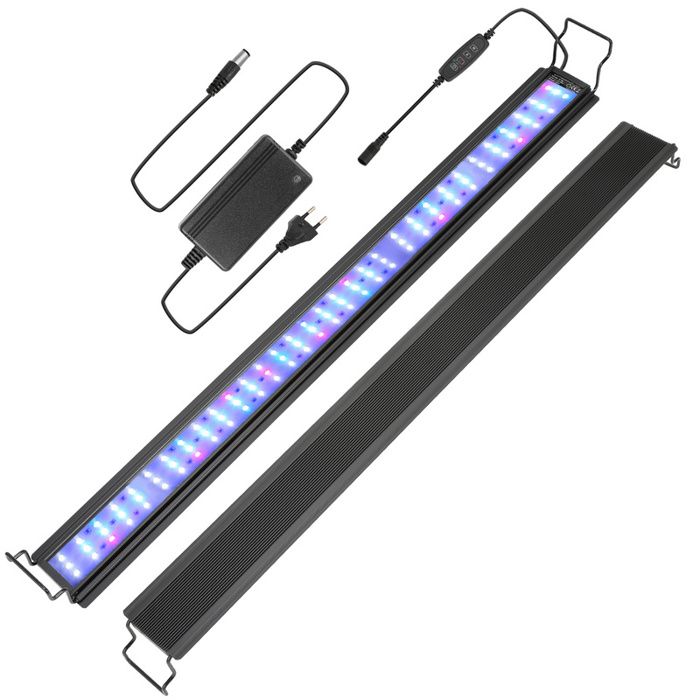 Meilleurs prix pour Lospitch Lampe Aquarium LED Pour Plante & Poisson Rampe D'Éclairage 87-110 cm 36W Mode Nuit AQUARIUM