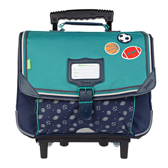 Tann s Cartable a roulettes 38cm Alexandre vert 11714 Cdiscount Bagagerie Maroquinerie