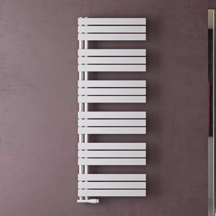 doporro Radiateur de Salle de Bain Sèche-Serviette 159x60cm Radiateur à Eau Chaude ou Électrique Blanc Sèche-Serviettes Design FN