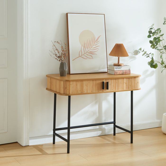 Table console Tvedestrand 100 x 50 x 76 cm naturel noir