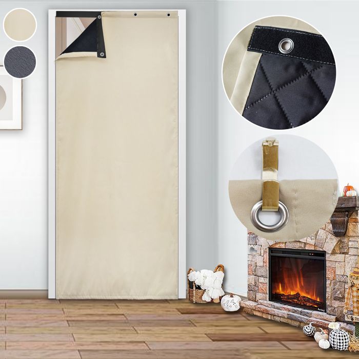 Rideau De Porte Magnétique Sekey - 90x210 Cm, Isolant Thermique, Imperméable, Avec Fenêtre Et Velcro - 2