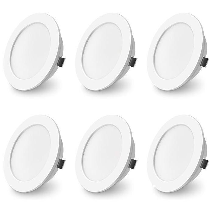 ALUSSO Lot de 6 spots LED encastrables 12V AC/DC Blanc pour cuisine caravane 4W Trou Φ55-58mm 3CCT 3000K 4000K 6000K IP44