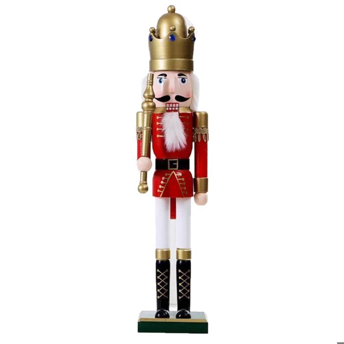 Soldat Casse-Noisette De Noel En Bois Décoration Avec Sceptre 50H Cm Couleur: Gris