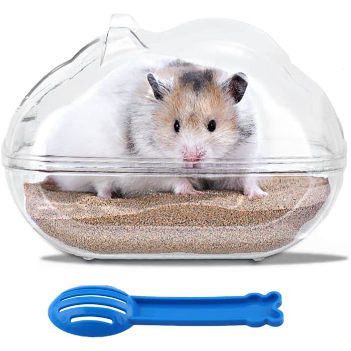 Salle de bain de sable pour hamster - MICH - Avec pelle - Pour hamster nain - Pour cochon dInde - Accessoire de cage