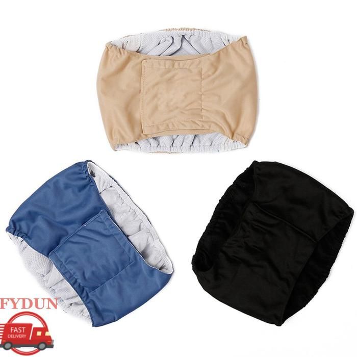 FYDUN Couches pour chiens Bande ventrale pour chien mâle couche pour animaux de compagnie animalerie Noir et Bleu et Beige S