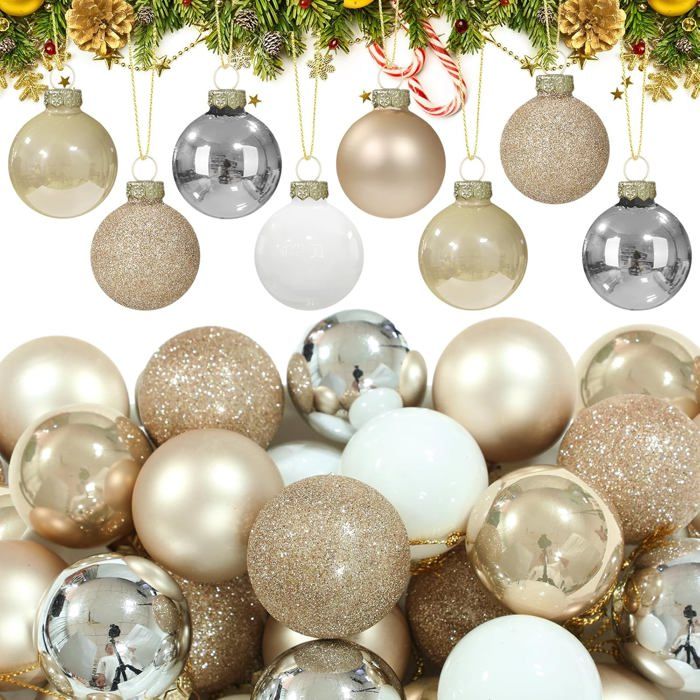 Lot De 25 Boules De Noël Rondes En Plastique, 6 Cm, Avec Motif De De La Maison 90312793 Lot De 25 Boules De Noël Rondes En Plastique, 6 Cm, Avec Motif De De La Maison 90312793