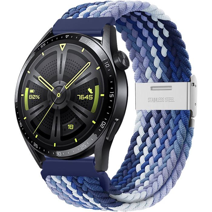 Bracelet 22mm à dégagement rapide élastique avec boucle réglable inox couleur myrtille