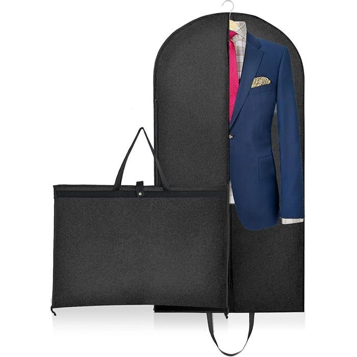 Housse Vetement 60x120cm Housse Costume Homme Tissu Non Tissé Épaissi Housse Vetements à Suspendre Noir 60x120cm-1PCS