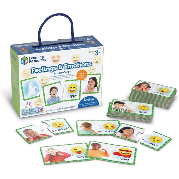 Cartes de Puzzle des émotions 48 pièces aptitudes sociales matériel d’orthophonie Jouets et Jeux d’Apprentissage