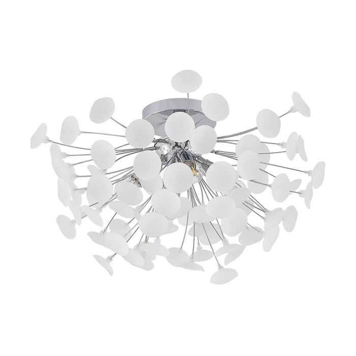 Plafonnier - Lindby - lampe de plafond - - chromé blanc satiné