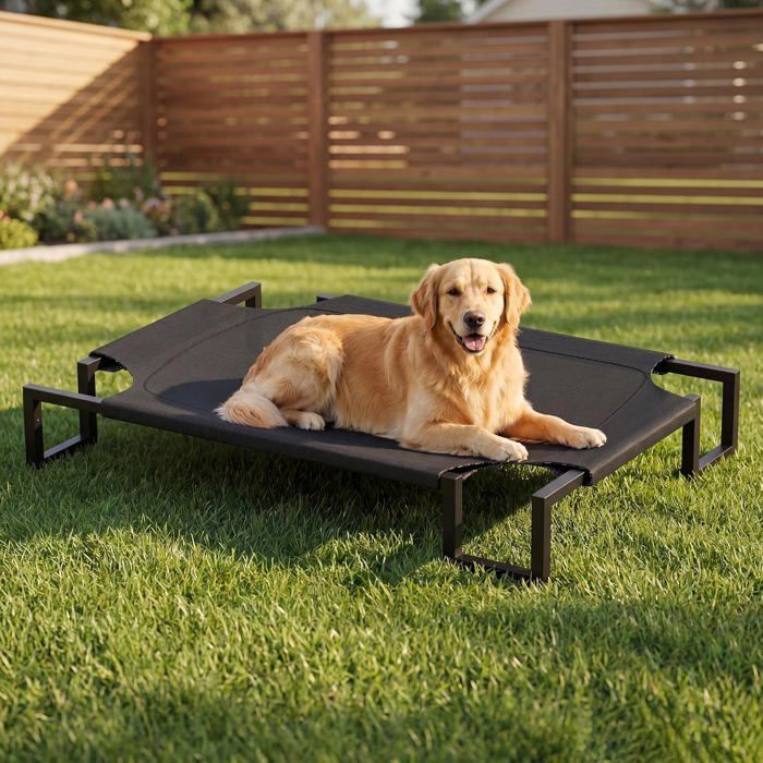 Lit Pour Chien SurélevéTapis Rafraichissant ChienLit Surelever De Camp Pour Animaux De Compagnie Intérieur ExtérieurPanie[CA102]