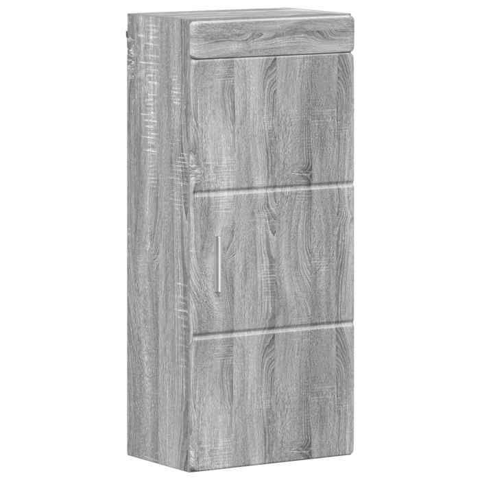 Meuble haut - Armoire murale de salle de bain TULUM - vidaXL - bois dingénierie - gris sonoma - 37 x 24 5 x 86 cm - 2 étagères 5307